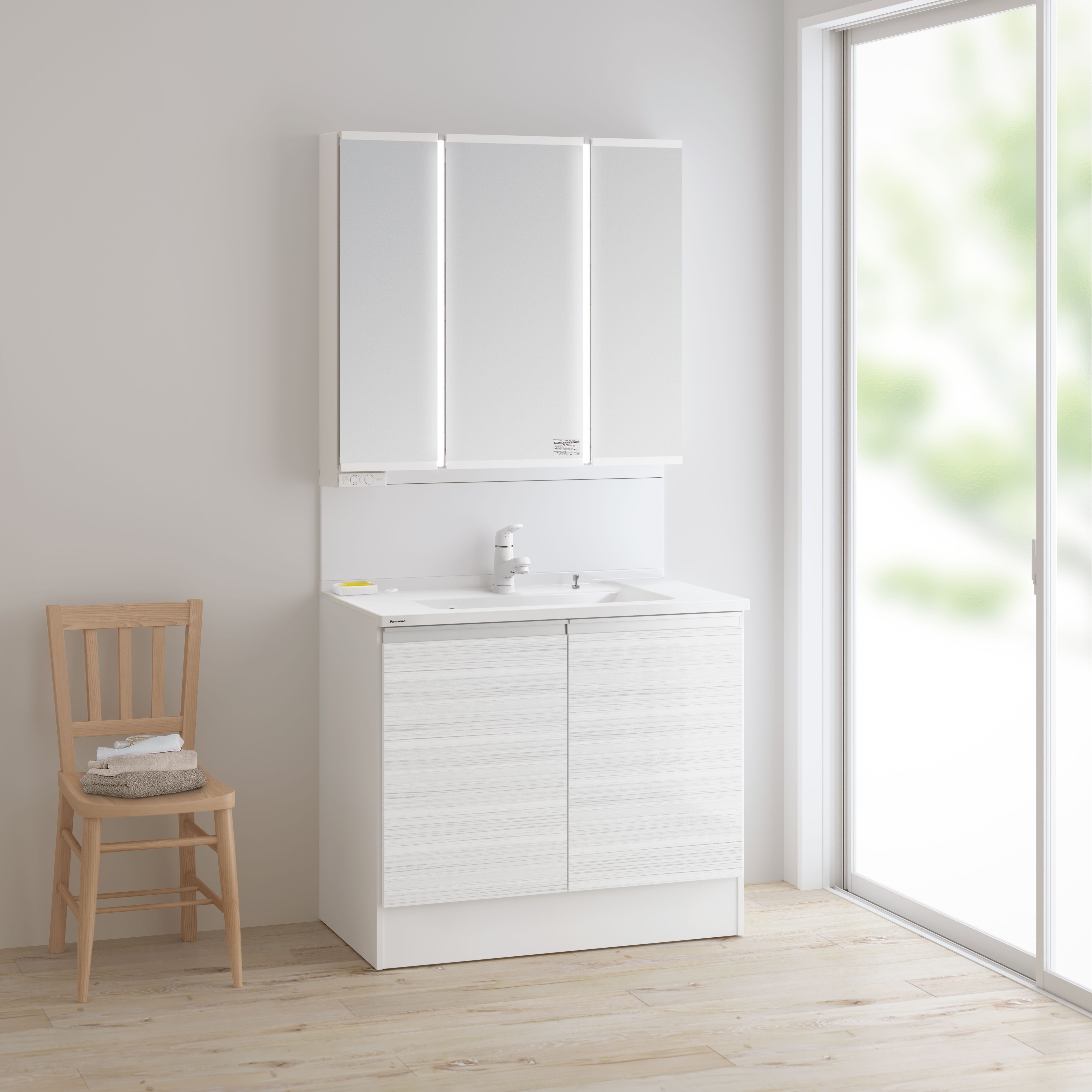 Panasonic 洗面ドレッシング CLine 間口90cm 3面鏡 2枚扉(アルベロ