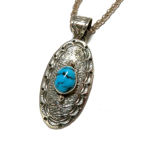 ターコイズ ペンダント インディアンジュエリー ナバホ族、ターコイズ