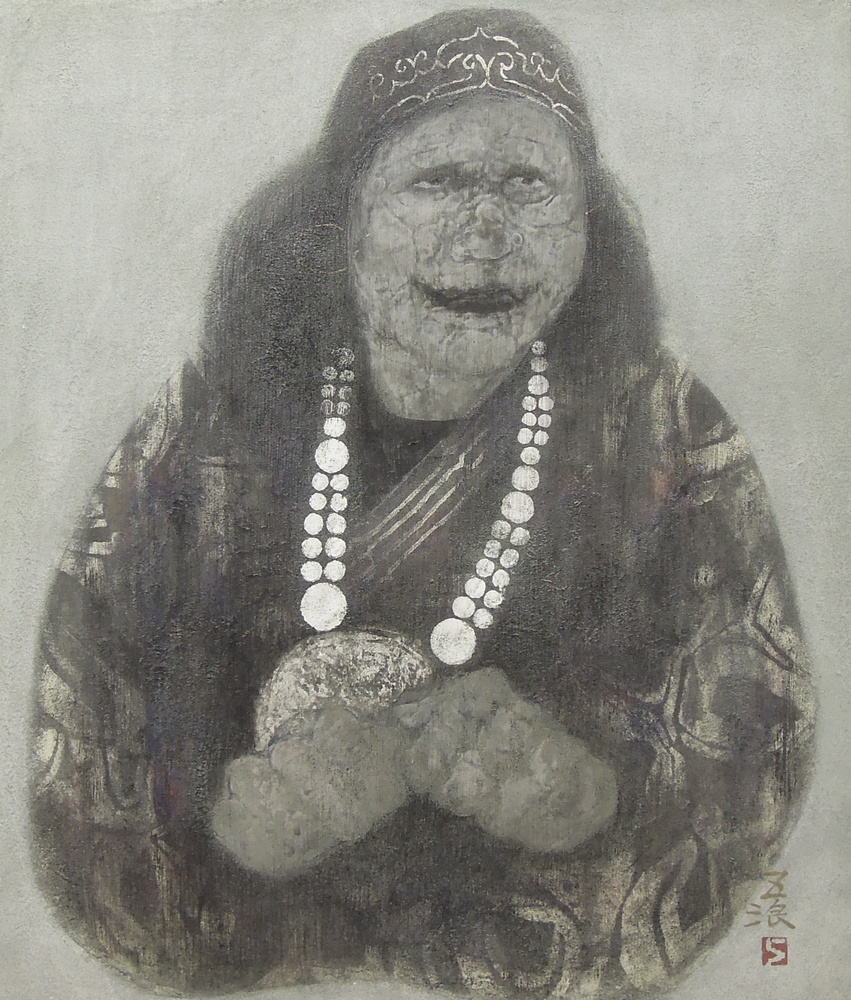 小林五浪 『老婆（アイヌの女）』 [古美術こもれび] 骨董,掛軸,絵画の