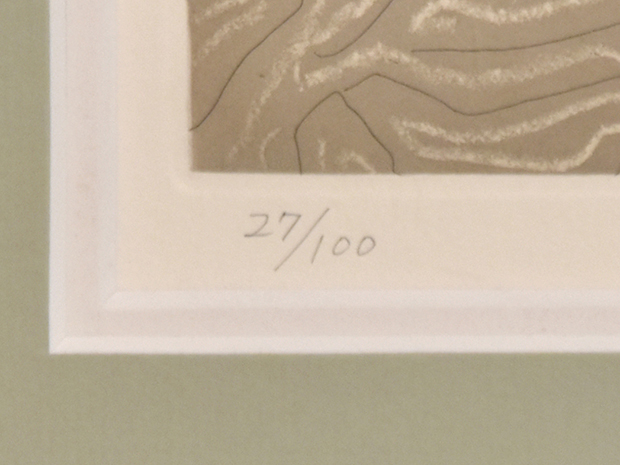 加山又造 銅版画 「黒いガウンの裸婦」鉛筆サイン有 27/100 | 古美術ささき