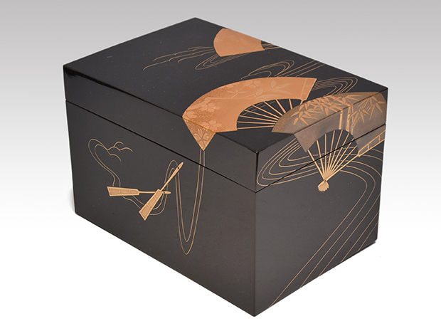 輪島塗 扇面蒔絵 茶箱セット 朝楓(作) 共箱 未使用 | 古美術ささき