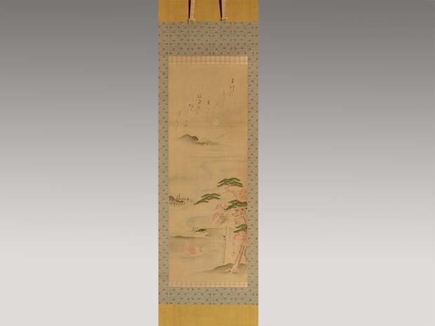 玉川砧打図 鳥文斎栄之(画) 蜀山人(大田南畝)賛 肉筆浮世絵 | 古美術ささき