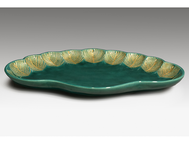 永楽善五郎(即全) 青交趾 金彩入 老松皿 5枚 共箱 菓子皿にも | 古