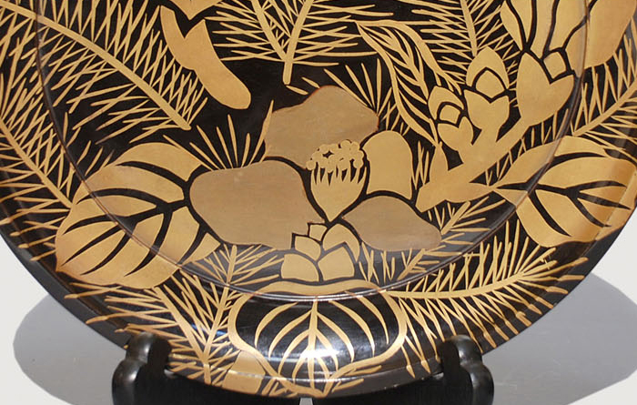 松椿蒔絵八寸丸盆 8枚 江戸から明治頃 | 古美術ささき