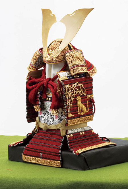 五月人形は国宝模写 『竹に虎雀』金物赤糸威大鎧 No321-A |