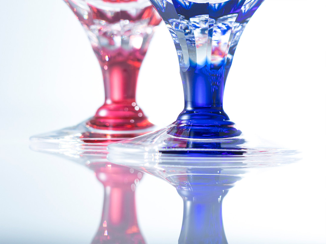 江戸切子 ペアビアグラス＜笹っ葉に魚子紋＞ | カガミクリスタル