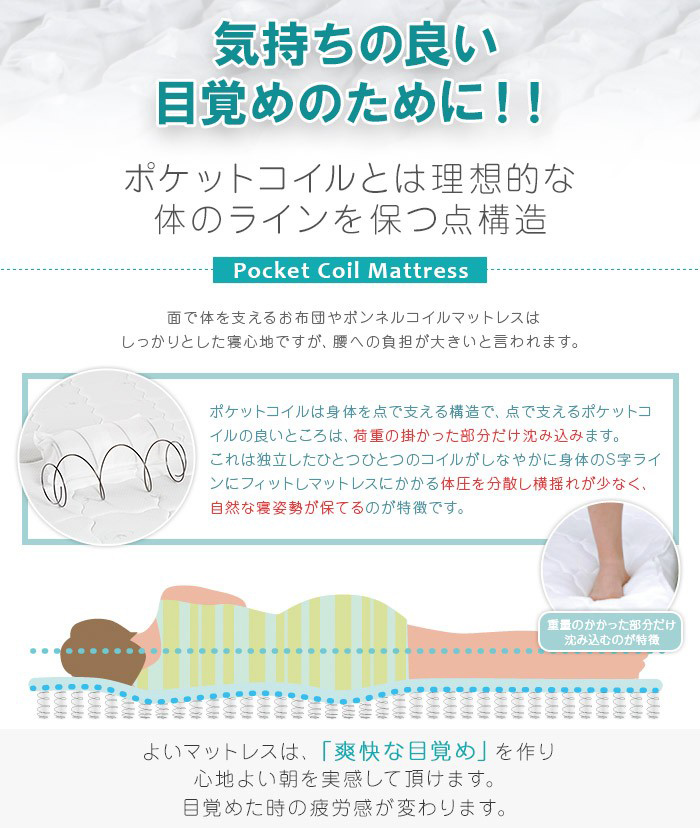 寝具 3Dメッシュ ポケットコイルマットレス SSSの通販情報 - 家具通販