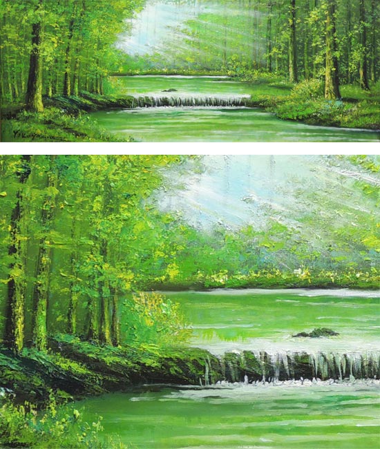 絵画 油絵 陽光 (横山守) 送料無料 【肉筆】【油絵】【日本の風景