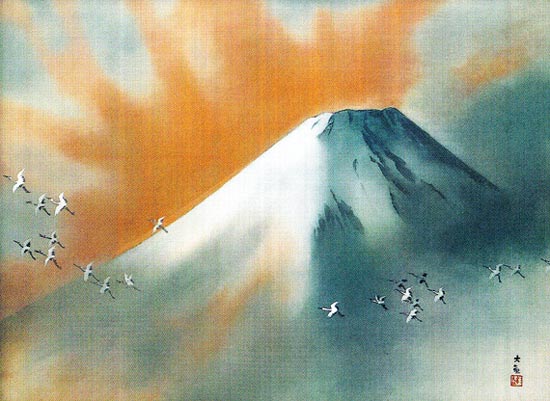 横山大観 絵画 『霊峰飛鶴』 送料無料 【複製】【美術印刷】【巨匠