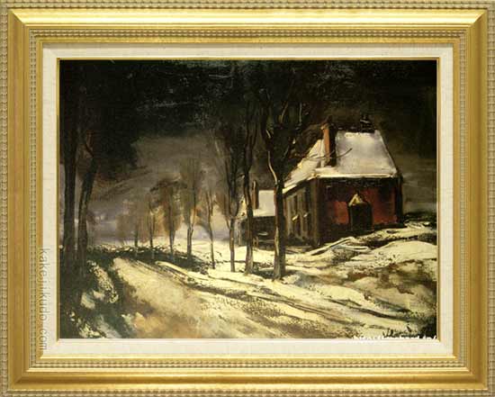 ブラマンク 絵画 雪の道と家 P10号 送料無料 【複製】【美術印刷