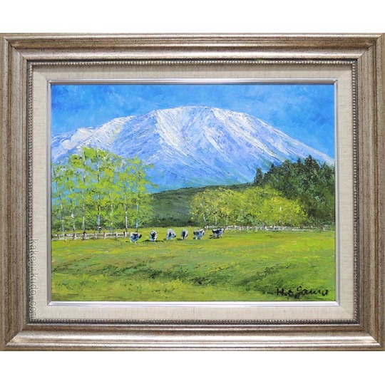 絵画 油絵 岩手山を望む (小川久雄) 送料無料 【海・山】【肉筆