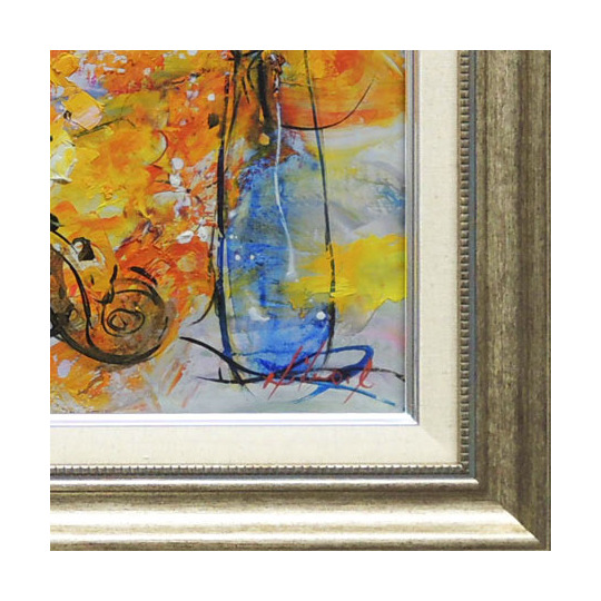 絵画 油絵 花とバイオリン (池田秀郎) 送料無料 【肉筆】【油絵】【花