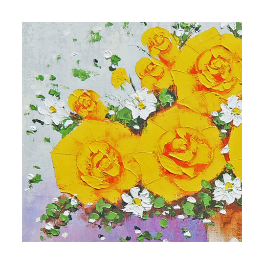 絵画 油絵 黄ばら （鈴木郁夫） 送料無料 【肉筆】【油絵】【花】【6号