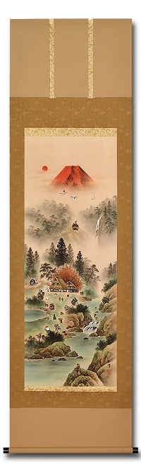 開運四神山水 十六全図 太田玉芳 （尺五）【全品送料無料】！ 大特価