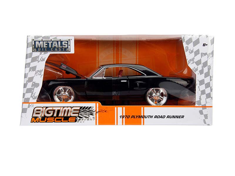 1970 Plymouth Road Runner – Black (Bigtime Muscle) Diecast 1:24