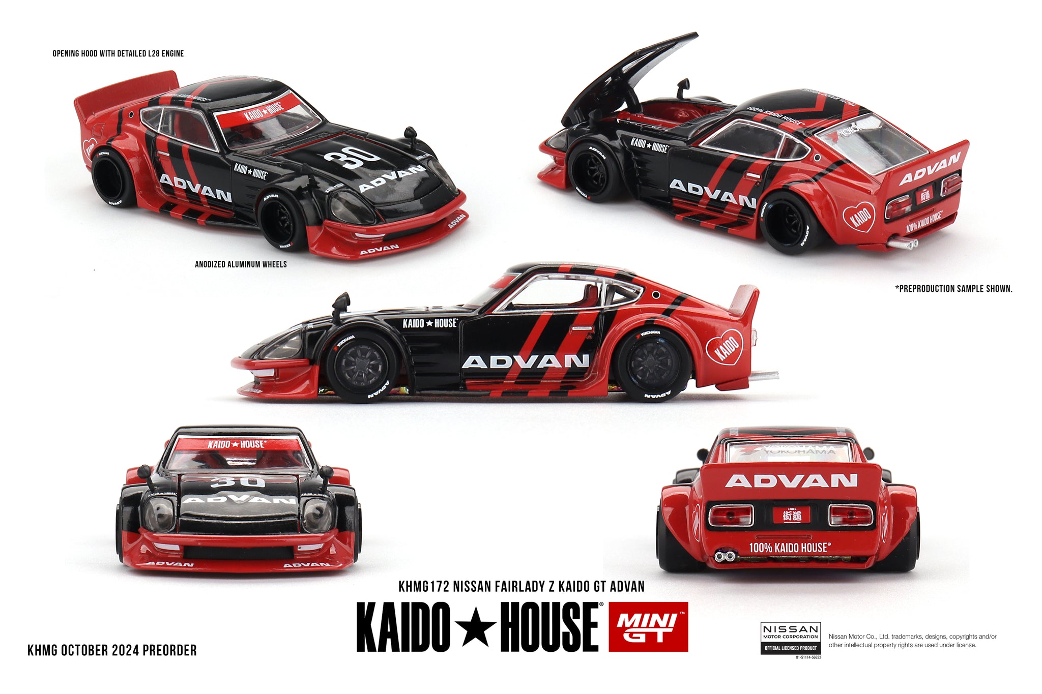 Nissan Fairlady Z Kaido GT ADVAN – Black (Kaido House x Mini GT