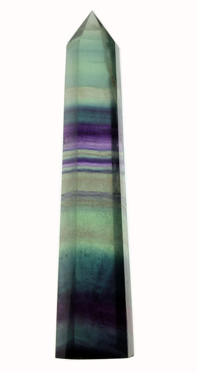 透明感溢れる蛍石、グリーンとブルー色中心の鉱物レインボーフロー