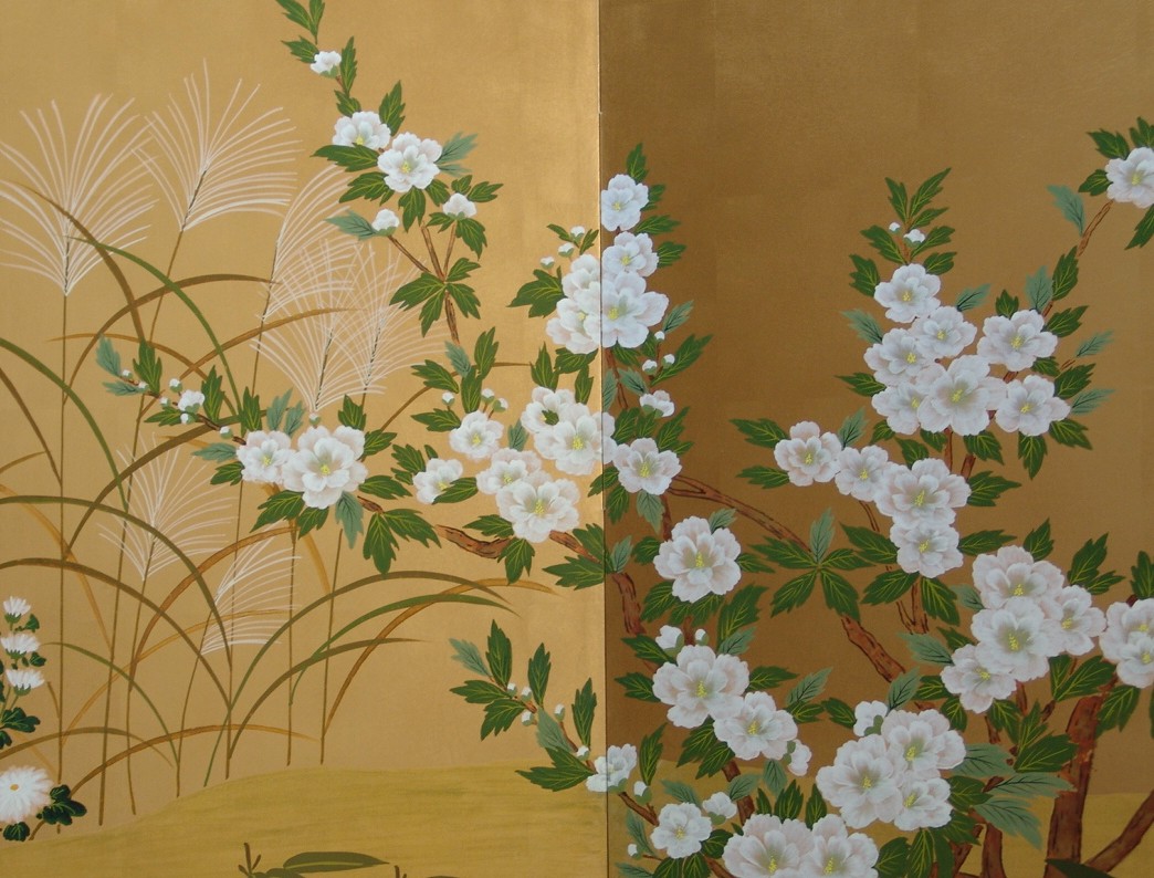 金屏風 日本画金屏風の製造/通信販売(通販) 御子柴屏風店