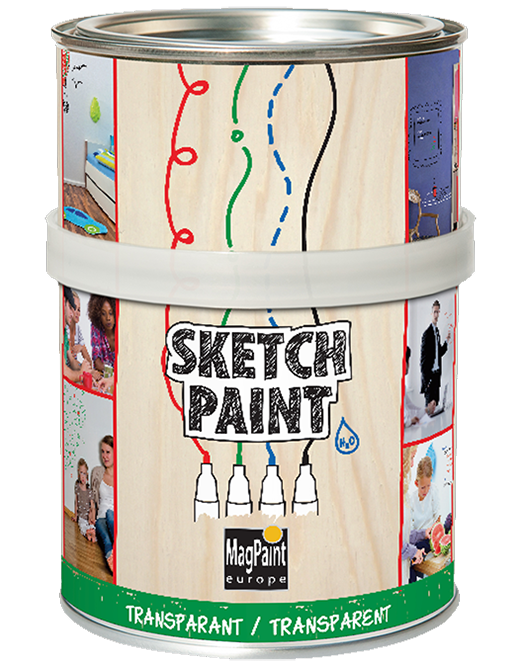 塗るとホワイトボードマーカーで書いて消せる便利な塗料「スケッチ