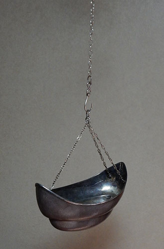 十一代 中川浄益 純銀製品 釣舟花入 ＜共箱＞表千家 即中斎宗左 書付