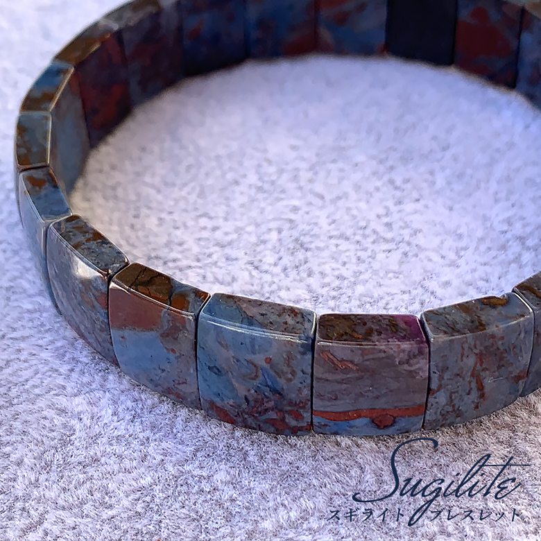 高品質]ブルースギライトスクエアカットブレスレット（バングルタイプ