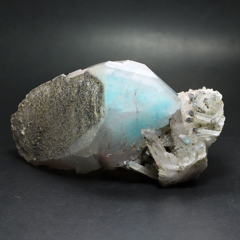 激レア]アホーアイトインクォーツクラスター/原石（全長約174mm