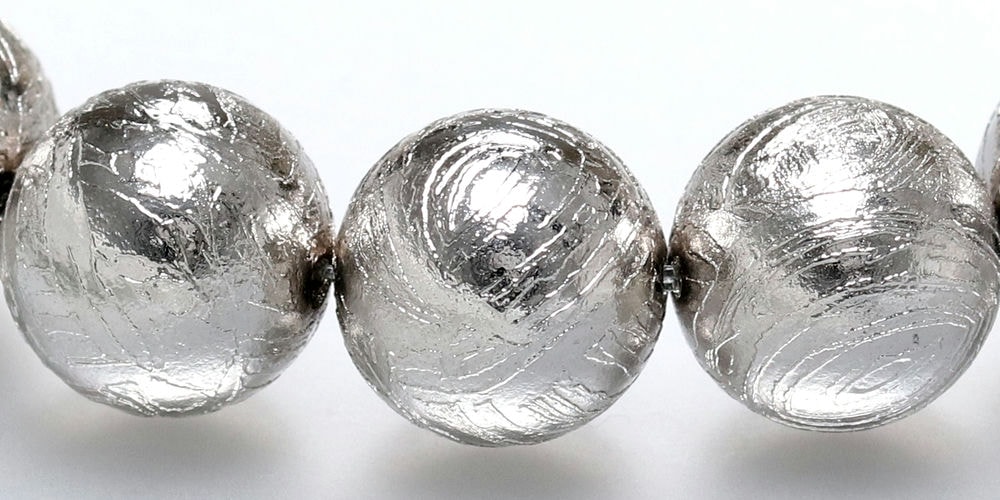 ナミビア共和国産]ギベオン隕石ブレスレット（約12mm玉/シルバーカラー