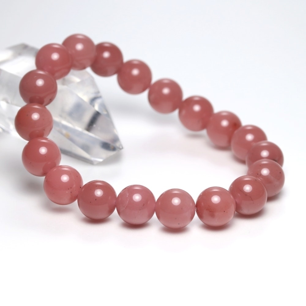高品質]グァバクォーツブレスレット/天然ピンククォーツ（約10mm玉