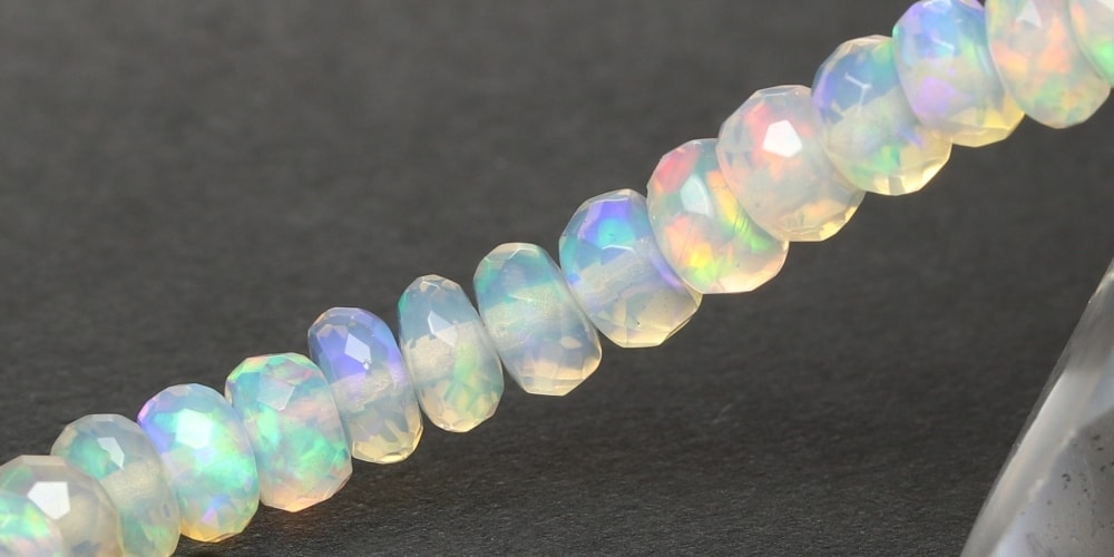 トップクォリティ]エチオピアオパールボタンカットブレスレット（約6mm