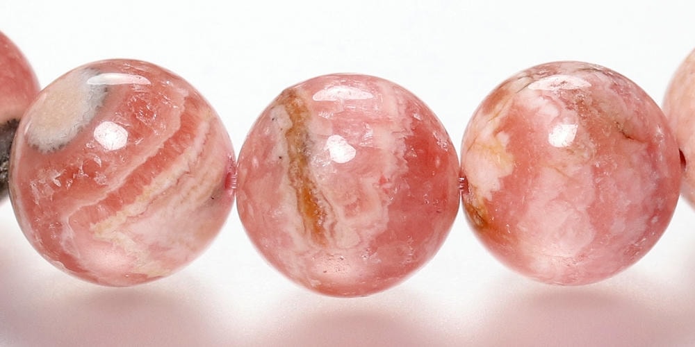 AA]アルゼンチン産縞インカローズブレスレット（約11mm玉） - 埼玉県