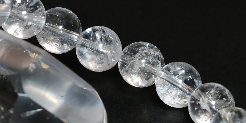 高品質]アイリスクォーツブレスレット/天然レインボー水晶（約10mm玉