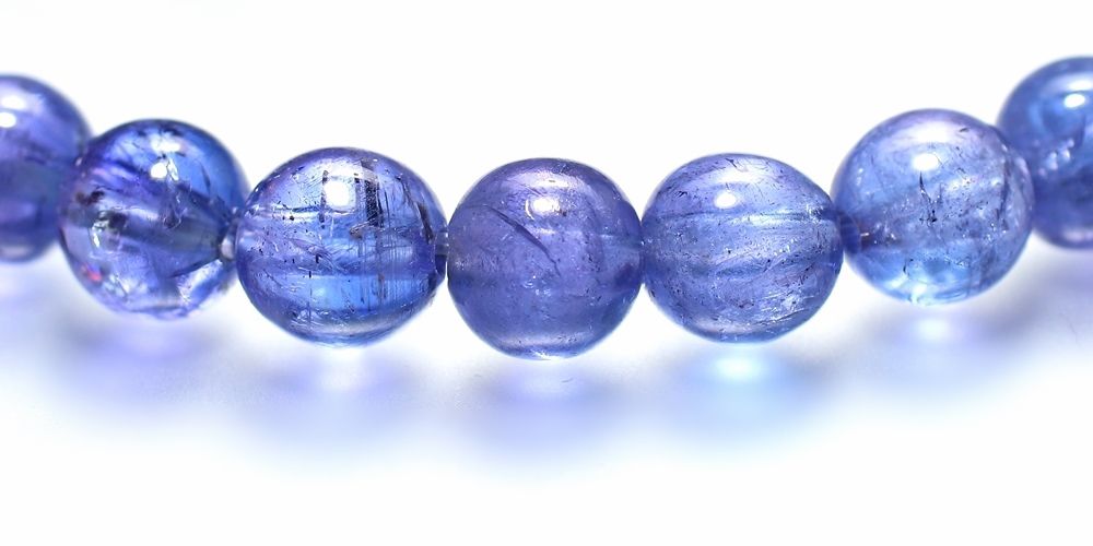 トップクォリティ]宝石質タンザナイトブレスレット（約7mm玉） - 埼玉