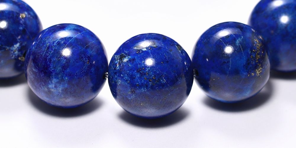 高品質+]アフガニスタン産ラピスラズリブレスレット（約17mm大玉