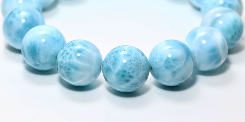 高品質+]ラリマーブレスレット（約15.5mm玉）☆現品動画あり - 埼玉県