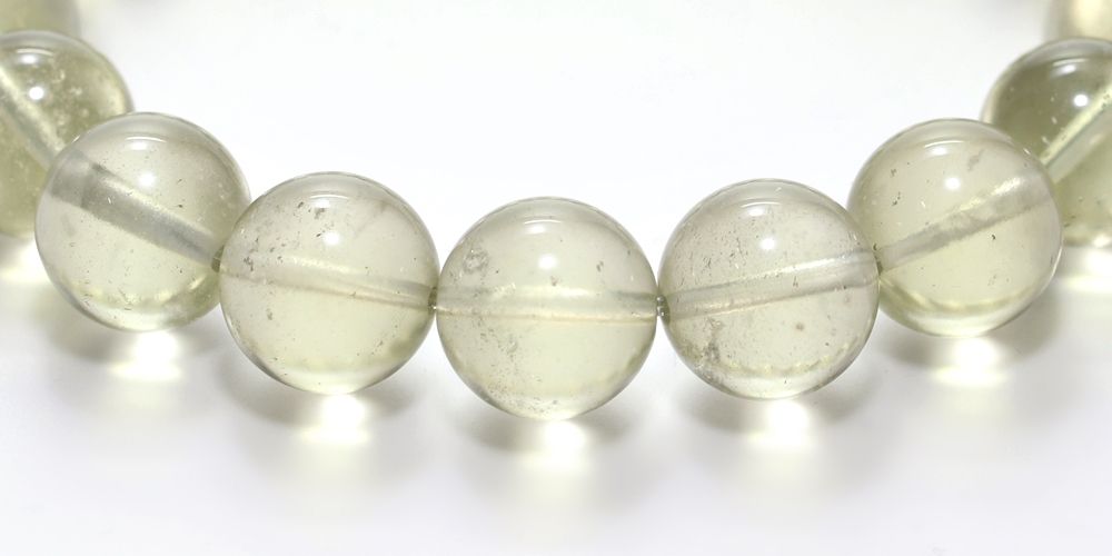 高品質+]天然リビアングラスブレスレット（約11mm玉） - 埼玉県吉川市