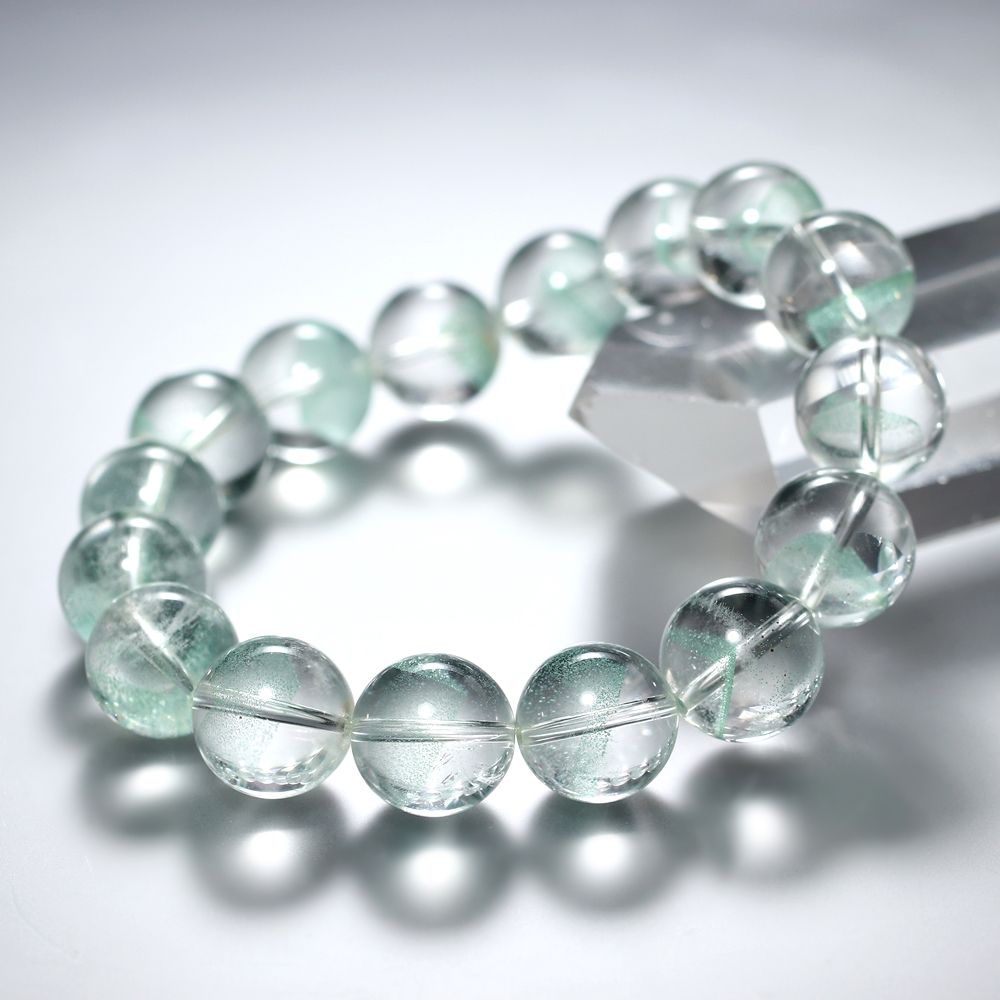 高品質++]マダガスカル産グリーンファントムクォーツブレスレット（約