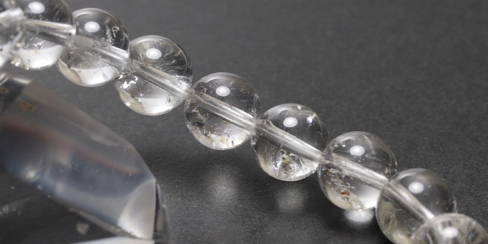 高品質]ナチュラルトパーズブレスレット（約9mm玉/非加熱ホワイト