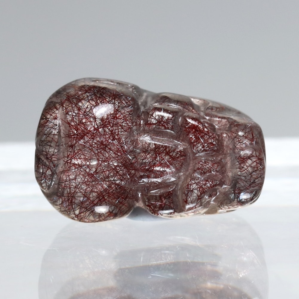 高品質]花火スーパーセブン彫刻/ニードルヘマタイト（貔貅/ヒキュウ