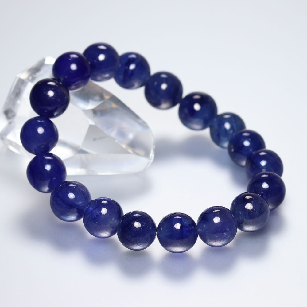 宝石質ブルーサファイアブレスレット（約12mm玉） - 埼玉県吉川市の