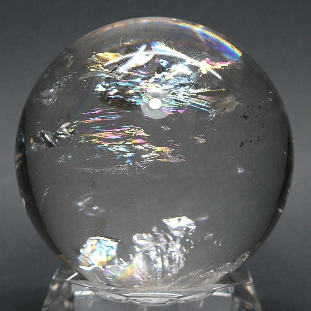 トップクォリティ]ブラジル産レインボー水晶玉/アイリスクォーツ