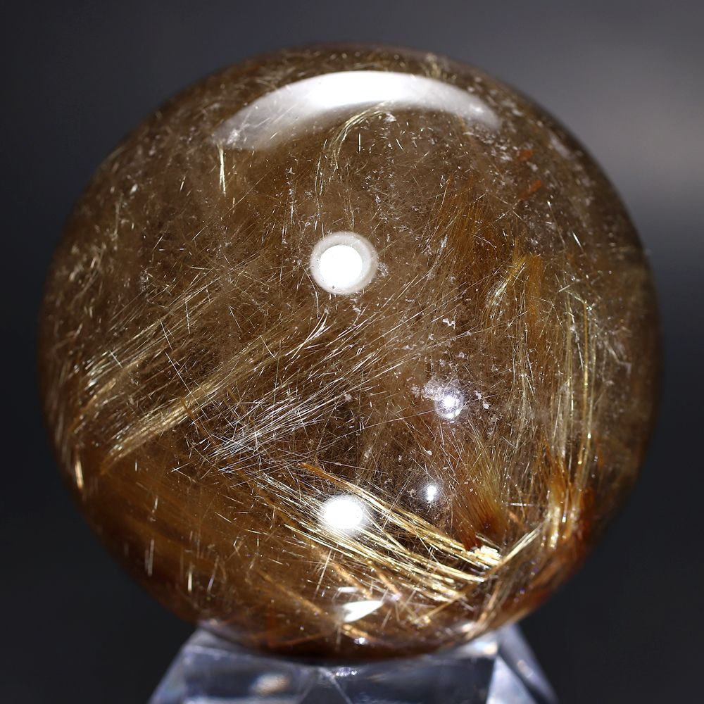 特別価格]ブラジル産ゴールドルチルクォーツ丸玉/スフィア（直径71.1mm