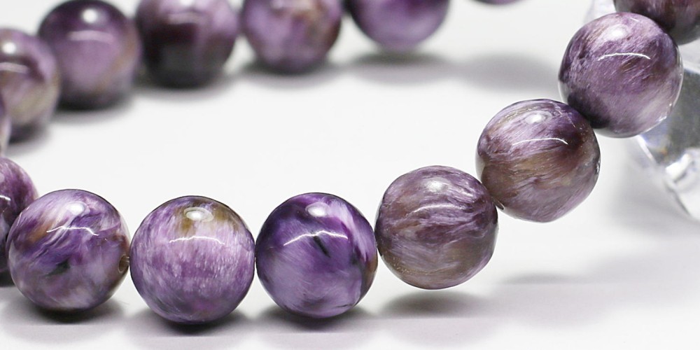 高品質]エンジェルフェザーチャロアイトブレスレット（約11mm玉