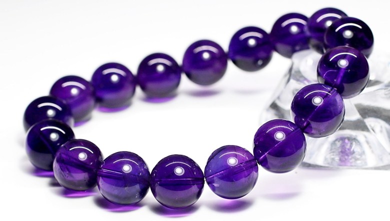 最高品質]アメジストブレスレット（約12.5mm玉） - 埼玉県吉川市の