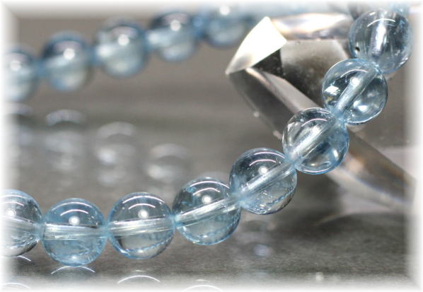 最高品質]アクアマリンブレスレット（約8mm玉） - 埼玉県吉川市の