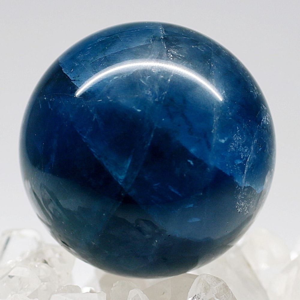 高品質]ディープブルーフローライト丸玉/スフィア（直径48.8mm