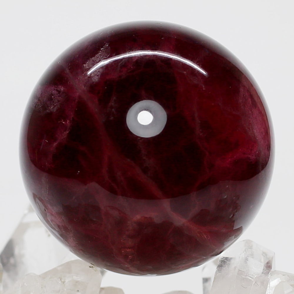 高品質]チェリーレッドフローライト丸玉/蛍石スフィア（直径51.1mm