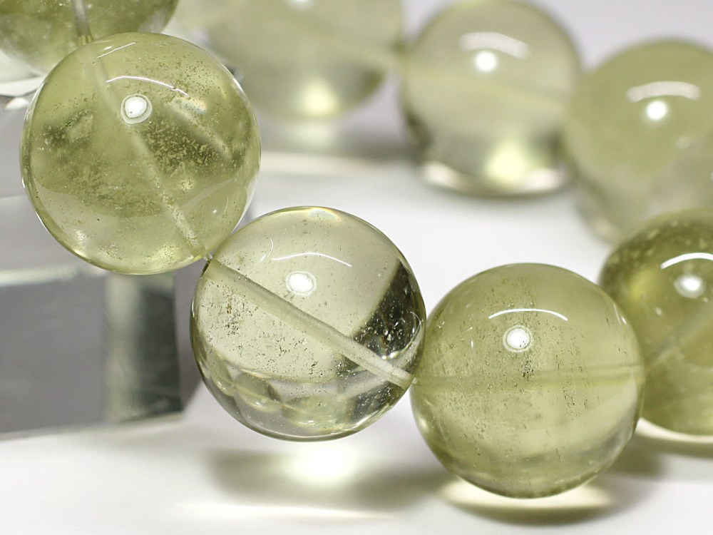 価格改定】[プレミアム]天然リビアングラスブレスレット（約24mm超大玉