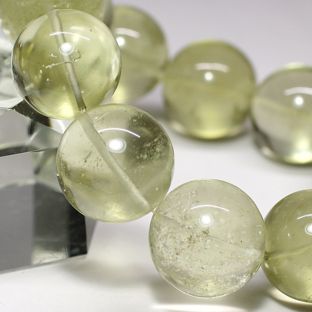 価格改定】[プレミアム]天然リビアングラスブレスレット（約24mm超大玉