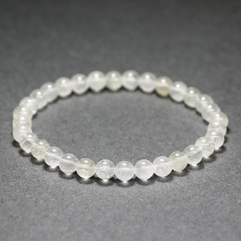 高品質]天然ミルキーリビアングラスブレスレット（約5.5mm玉） - 埼玉