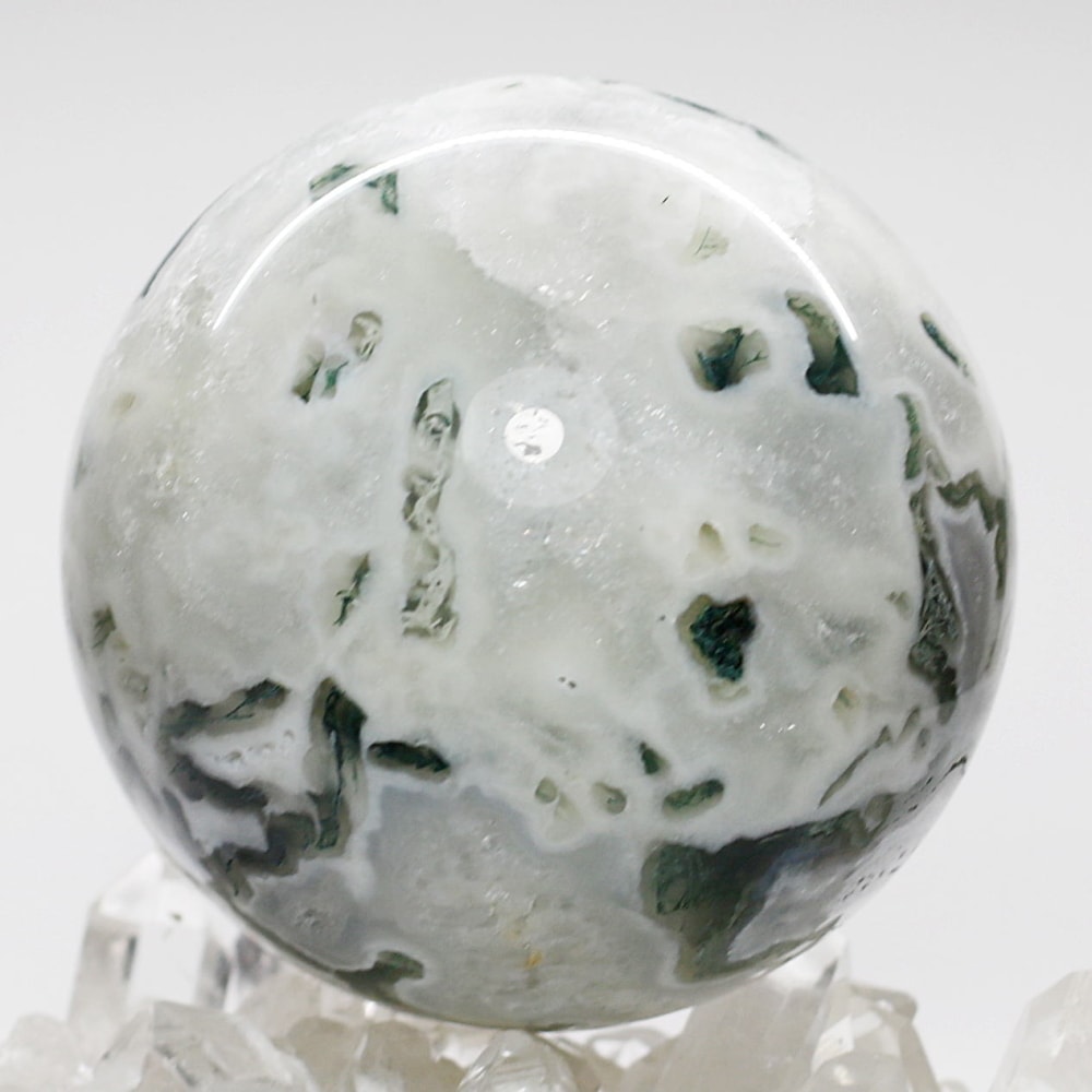 インド産モスアゲート丸玉/スフィア（球体直径81.5-81.8mm） - 埼玉県